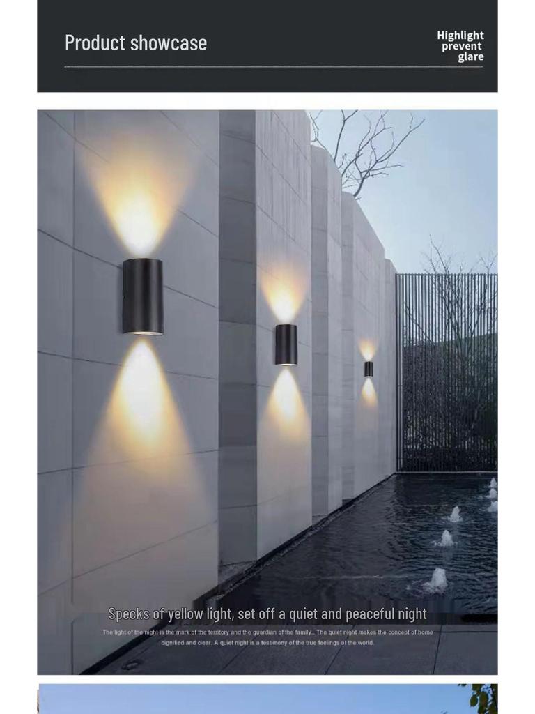 Waterproof Double Head Outdoor Wall Light for Balcony, Terrace, Garden, Doorway, and Aisle - Modern Minimalist Design