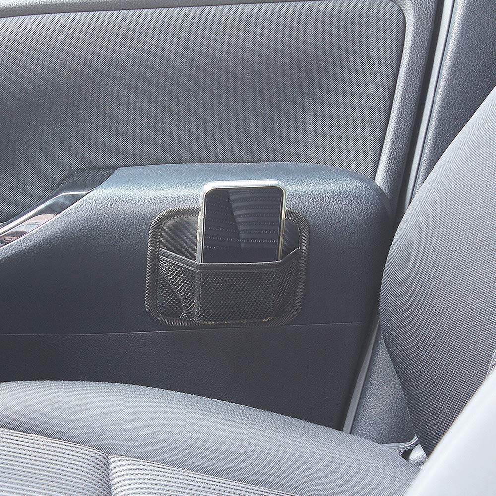 Napolex Fizz-1110 Carbon Style Mesh Pocket, Compact Size, Car Accessories, Seat Back Pocket,