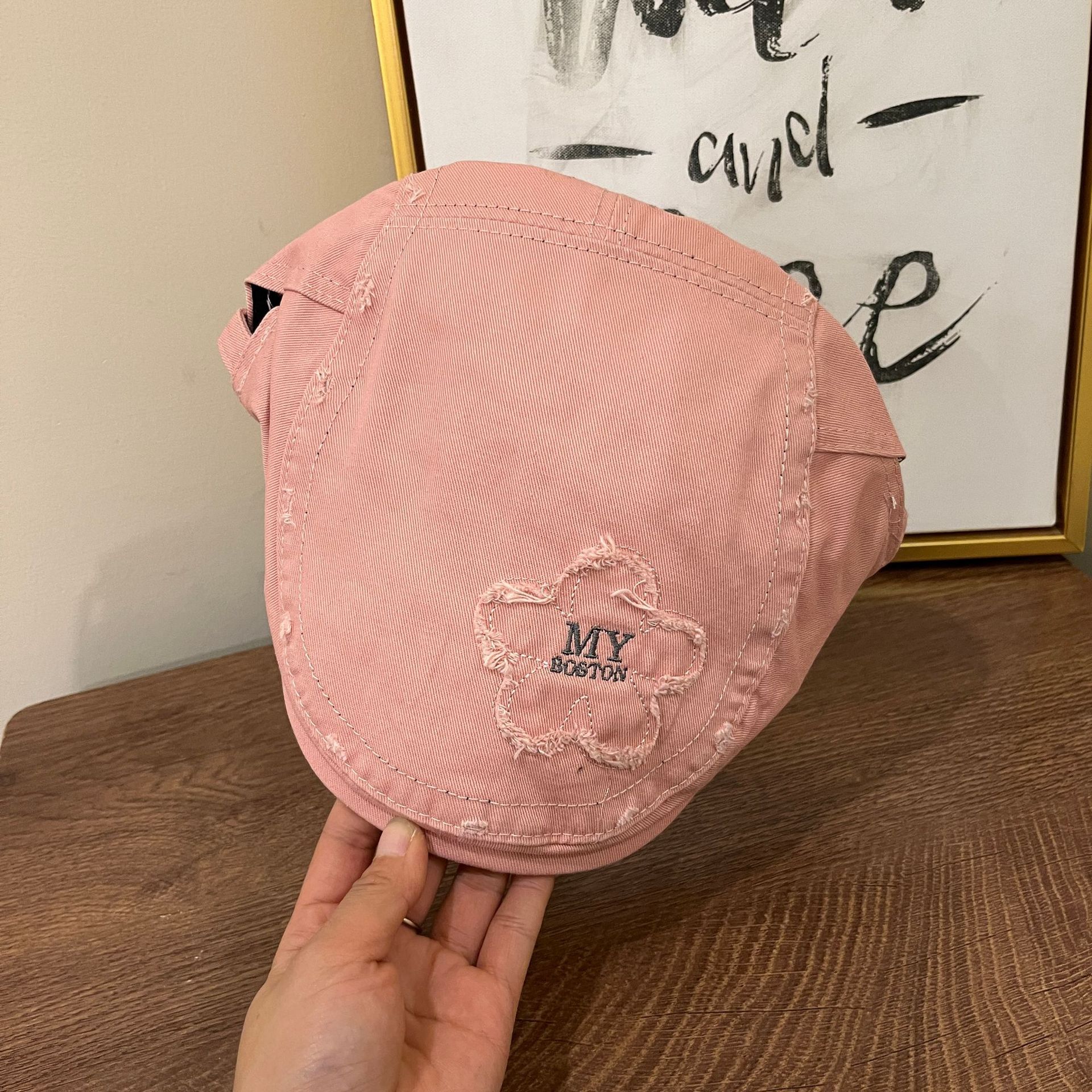 

New spring high-quality patch letter hat women s forward hat octagonal hat versatile sunshade sun protection hat