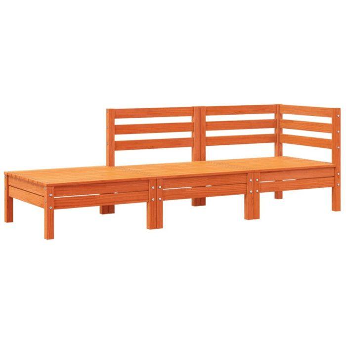 VidaXL Canapé de jardin avec coussins et repose-pied 3 places 838174