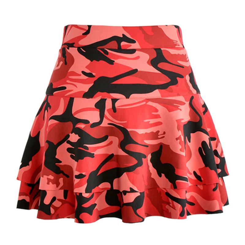 Spring High Waist Solid Double Layer Mini Cake Skirt Summer Party Streetwear Plus Size M-4Xl