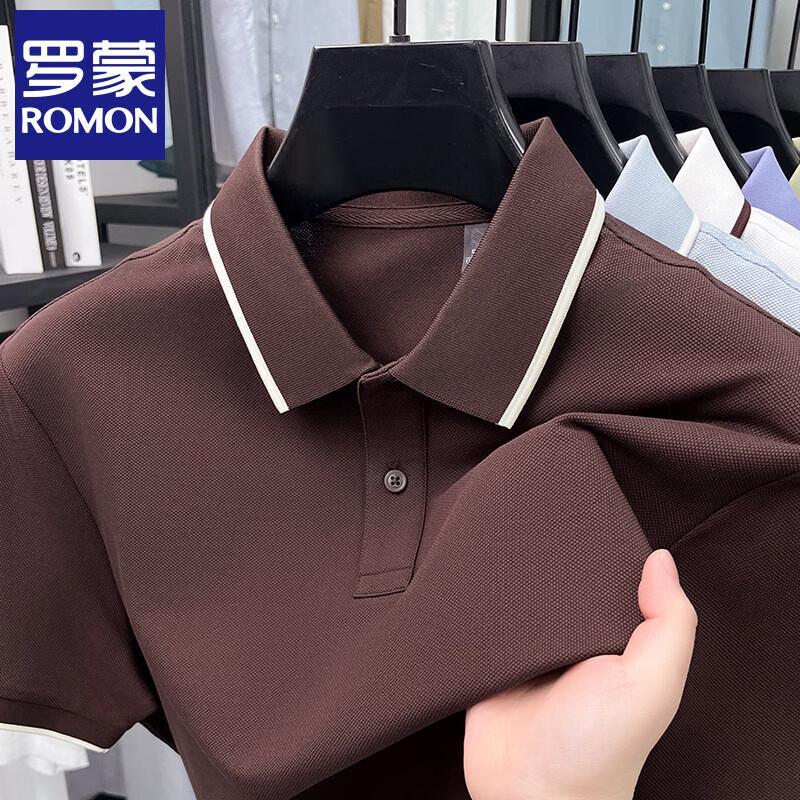 

Romon Men s Luxury Polo Shirt 4XL