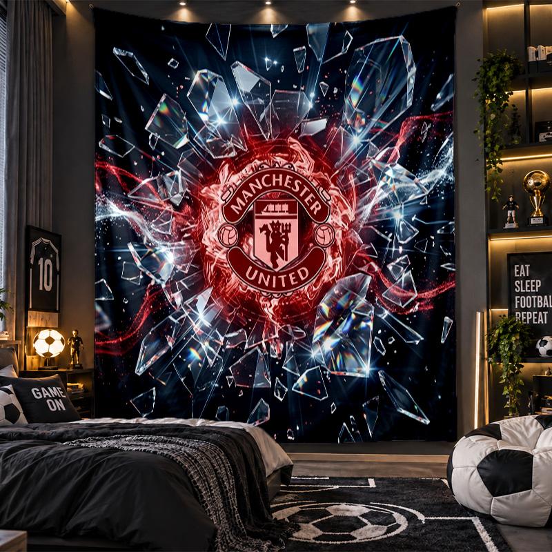 Tapisserie murale Tissu imprimé Manchester United pour salon chambre décoration intérieure