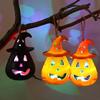 Pure Orange Halloween Pumpkin Lantern Cell Battery Operated Electronic Candle Lamp  Kids Adults