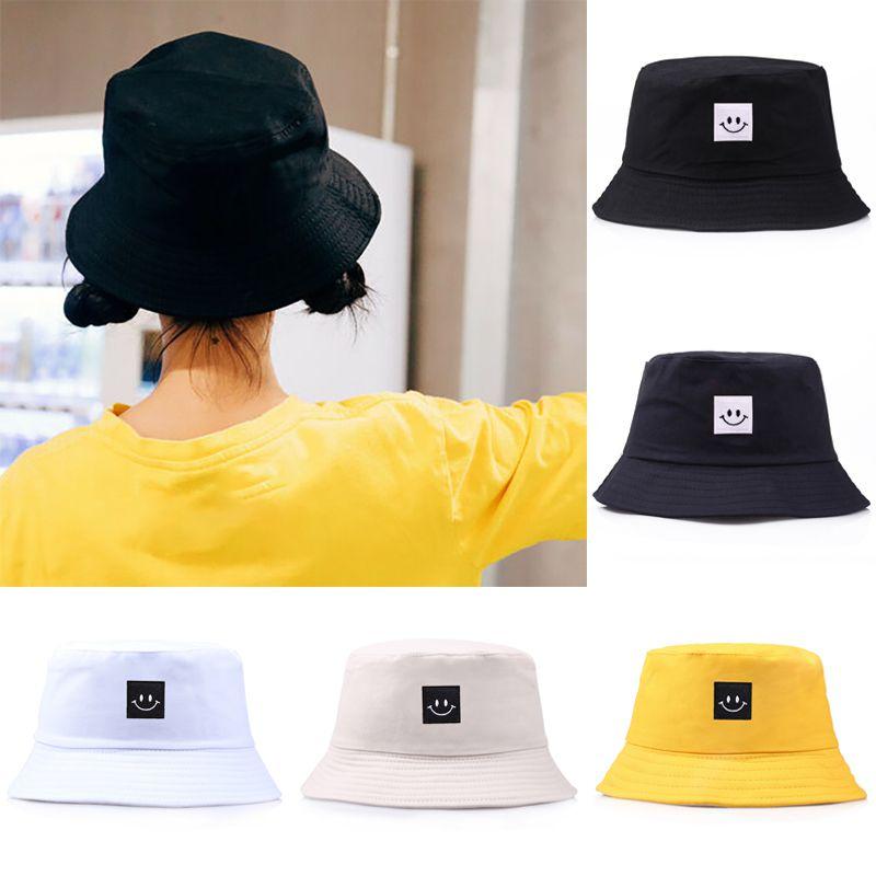 Smiley Face Patch Folding Fisherman Bucket Hat For Unisex Men And Women Outdoor Fun