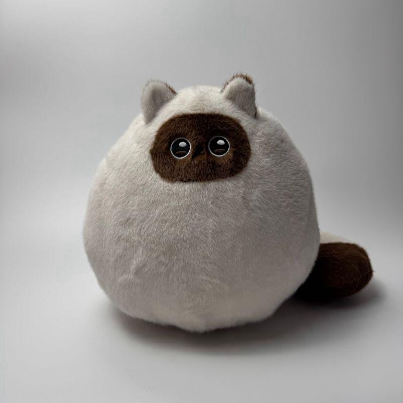 30cm Schattige Dikke Kat Pluche Speelgoed Witzwart Gevulde Kat Zachte Siamees Kat Poppetje Knuffeldier Kitten Poppetje Verjaardagscadeau gray