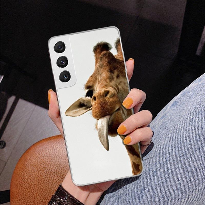 

Cute Cartoon Giraffe Animal Phnoe Case for Samsung Galaxy S26 S25 Edge S23 S24 Ultra S22 Plus S21 S20 FE Unique Cover Soft Coque Samsung S23