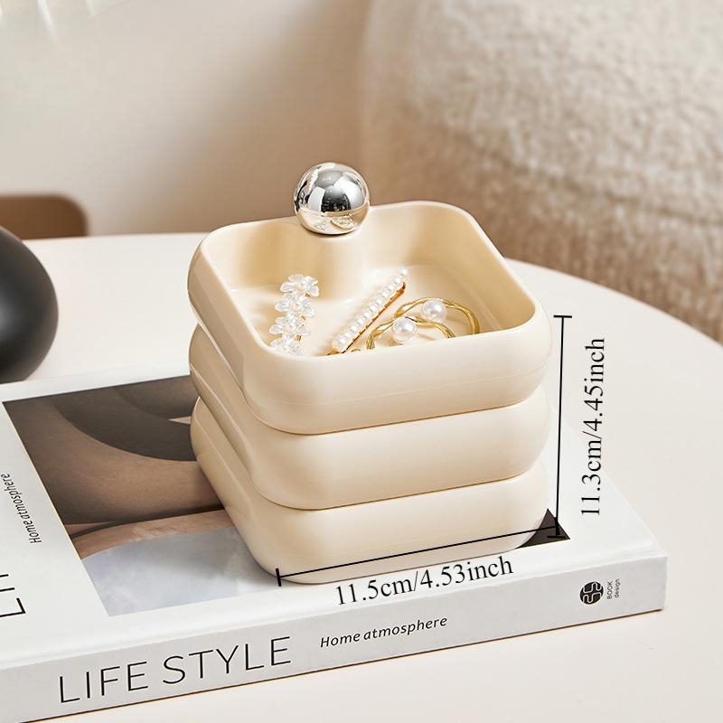 

Новая 3/4-слойная вращающаяся шкатулка для украшений из АБС-пластика, аксессуары для домашнего туалетного столика, многослойный ящик для хранения, 1 шт. небесно-голубой