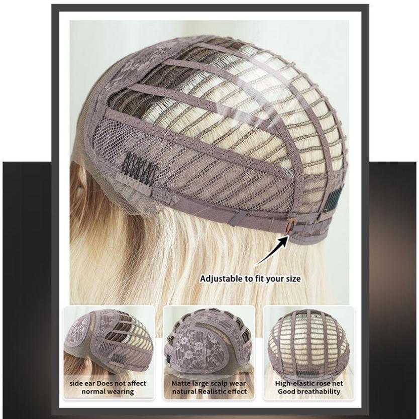 T-part Krajkové paruky Champagne Gold Zvýraznění Vlny Boční body Krajkové paruky Celá pokrývka hlavy