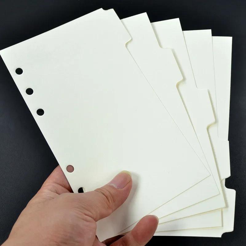 5 Pcs Tabbed Paper A5/A6 Notebook Scrapbook Index Tabs Planner Divider Pages With 6 Holes Back To School Back To School