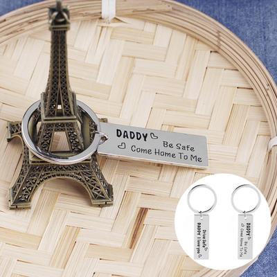 Geschenk Drive Safe Schlüsselanhänger Carving Letter Tag Anhänger Herren Schlüsselanhänger