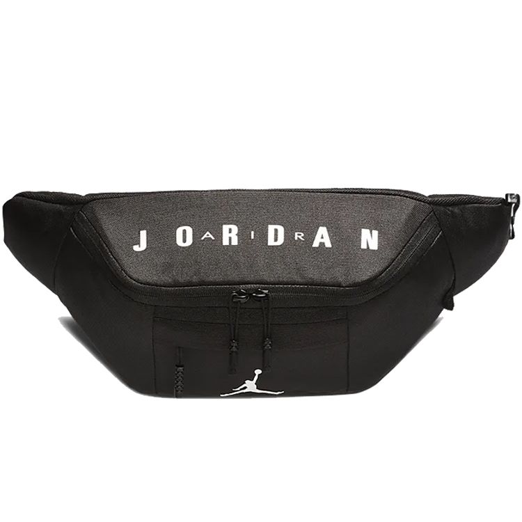Jordan Basic Air Logo Versatile Sports Zipper Shoulder Crossbody Waist Bag Unisex bags Black 9A0092-023 Black