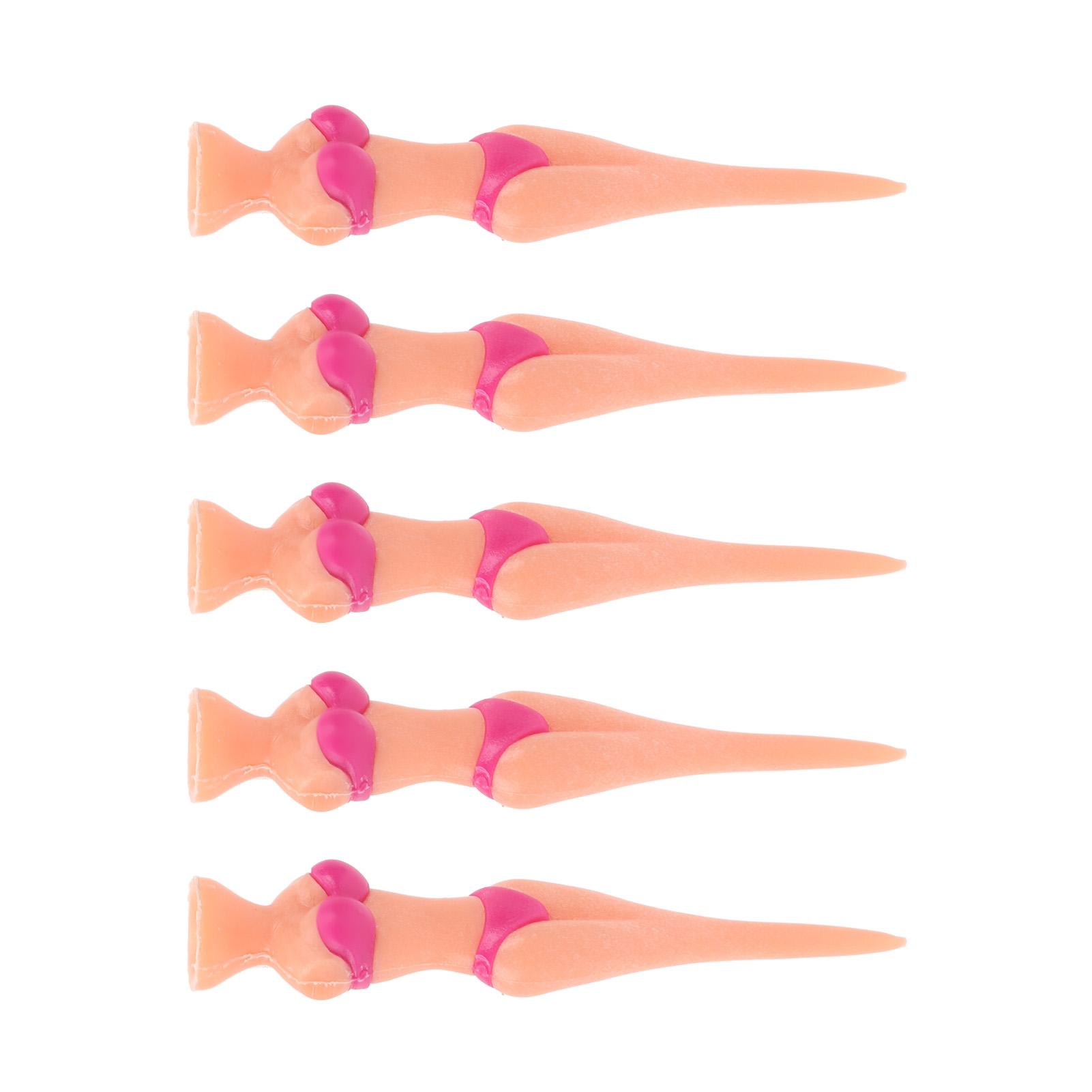 

5 шт. пластиковых гольф-ти с противоскользящим покрытием, ти для гольфа с изображением девушки в бикини для тренировок по гольфу, зеленый