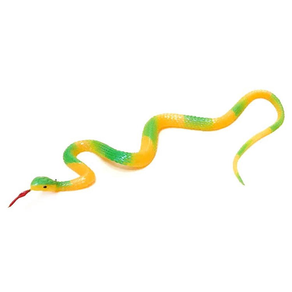 45cm Fake Realistic Rubber Toy Snake Simulation Anaconda Scary Halloween To Scare Birds Props Prank Trick Toy Accessories
