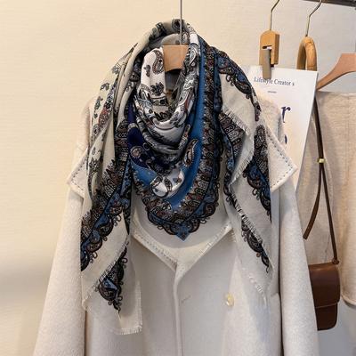 Women Autumn Winter Paisley Cashmere Shawl Thick Warm Scarf Versatile Blanket Neck Protection  Bufanda Shawl Kerchief Echarpe