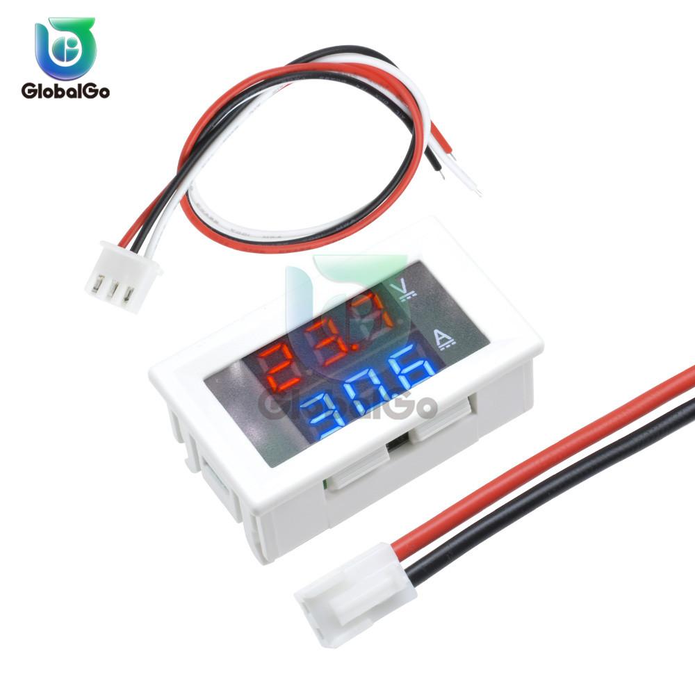 Mini Digital Voltmeter Ammeter DC100V 10A Panel Amp Volt Voltage Current Meter Tester Blue Red Dual LED Display Voltmeter Tool