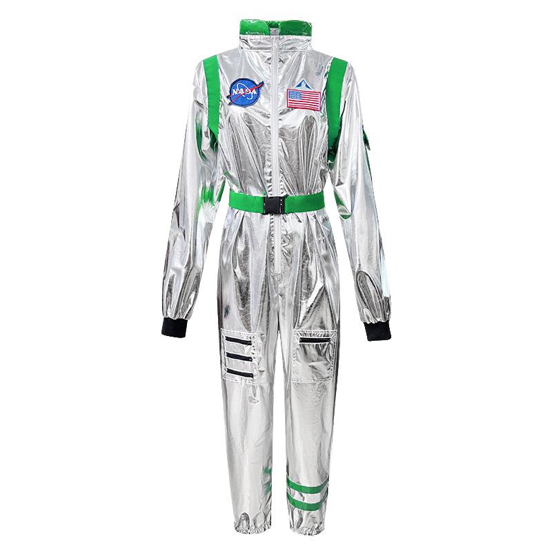 Halloween adult space costume silver spacesuit pilot stray earth party play jumpsuit