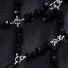 Přívěsek s kamínky Řetízek do vlasů Černá Dámský Šátek na hlavu Módní Svatba Řetízek na čelo Svatební dárek