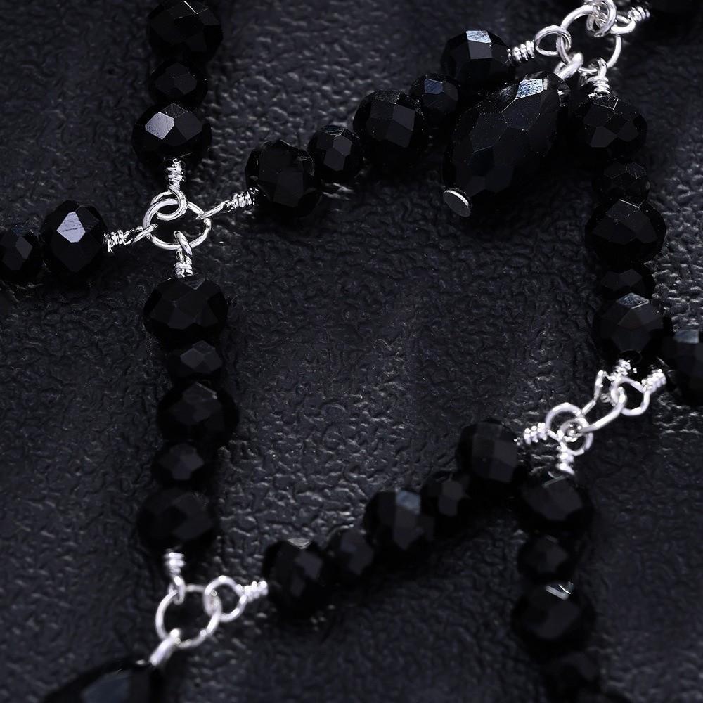 Přívěsek s kamínky Řetízek do vlasů Černá Dámský Šátek na hlavu Módní Svatba Řetízek na čelo Svatební dárek