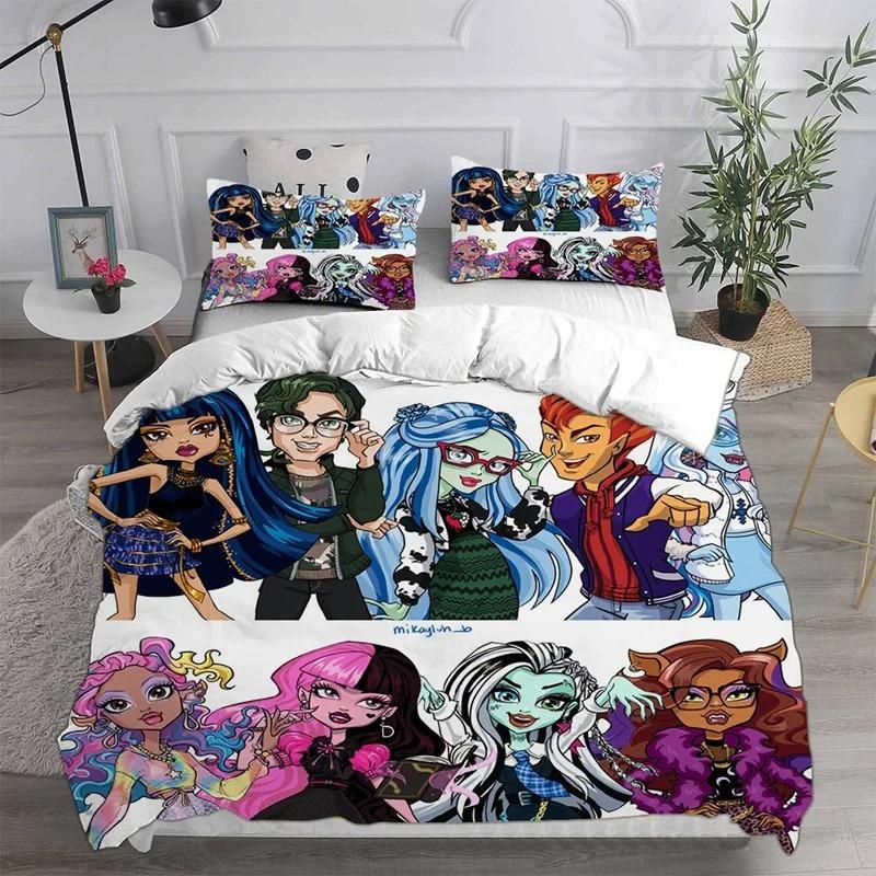 Exquisite 3D Monster Cartoon High Wallpaper Digital Printing Bedding Set Duvet Cover Comforter Bed Boys Girls Gift