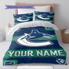 Name Custom Vancouver Canucks Pattern Bedding Set Quilt Cover Pillowcase Home Decor Gift (1 * Duvet Cover + 2 * Pillowcase, Without Core)