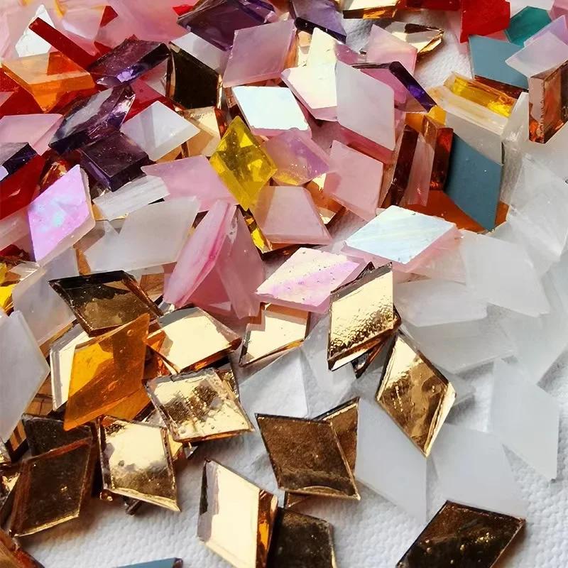50g Klare Glasmosaiksteine Mehrfarbiges Mosaikstück DIY Mosaikherstellung Steine für Handwerk Hobby Kunst Heim Wanddekoration arte