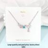 Pink Zircon Gourd Pendant Necklace with Floral Tassels - Titanium Steel Clavicle Chain for Women's Light Luxury.
