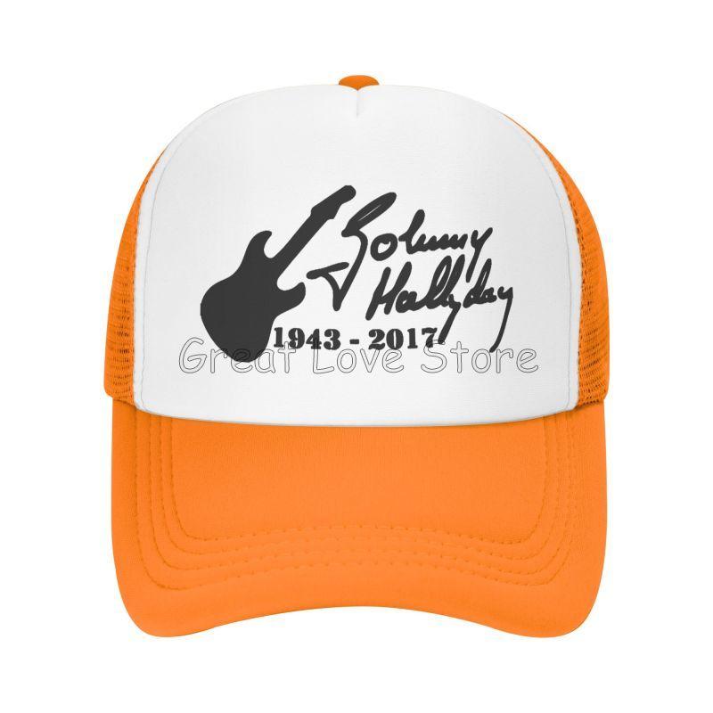 Johnny Hallyday Mesh Baseball Cap French Rock Legend Breathable Trucker Hat Unisex Travel Adjustable Hat Sunscreen Baseball Cap
