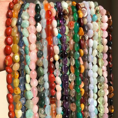 Natural Agate Crystal Loose Beads for DIY Jewelry - Irregular Freeform with Hole