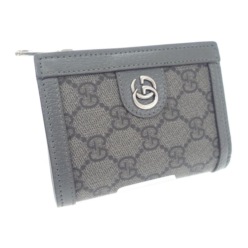 Gucci 760238 Bifold Wallet Gray GG Supreme Canvas/leather Mens
