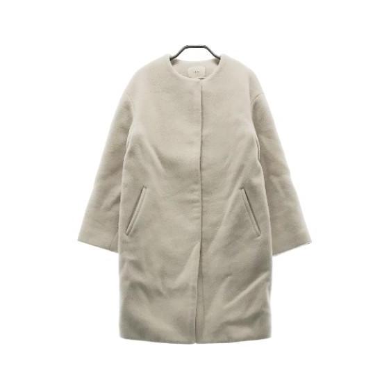 IENA Lambswool Collarless Coat Beige 34 Women s