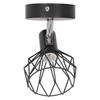 Wall Lamp Holder with Metal Cage E14 Industrial Style Metal Vintage Wall Sconce Holder Matte Black