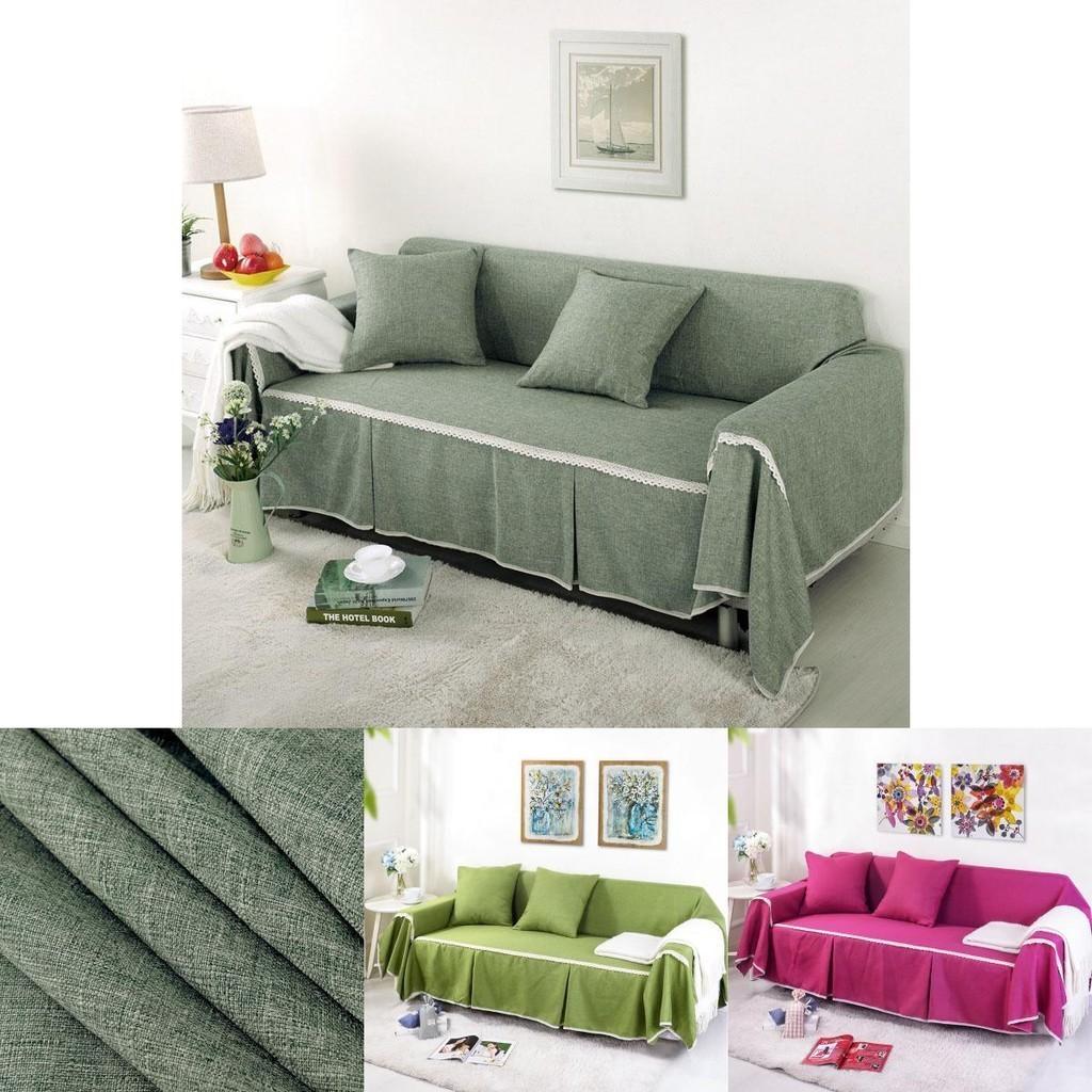 Protect Your Furniture With Solid Color Sofa Slipcovers Easy To Clean And Wrinkle Resistance