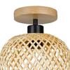 Bamboo Ceiling Lamp with No Bulb Rustic Style Dining Room Decor with Woven Bamboo Shade Pendant Lamp Cover Bambbo Pendant Light