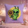 Funny Silly Alien Cushion Cover Premium Comfort Reversible Pillow Cove Two in One Design for Any Room  Car Interior