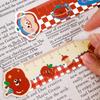 Cartoon Apple Magnetic Bookmark Ruler, Student Flexible Ruler, Cute and Girlish, Inspiring Stationery Magnetic Straight Ruler
