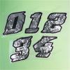 1PC Silver Carbon Fiber Motorcycle Number Stickers Waterproof Universal Vinyl Decals for BMW KTM YAMAHA Kawasaki Suzuki Honda