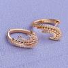 LSOOYH Clip Earrings Rose Gold Color Fashion Earring For Women Hollow Cubic Zirconia Stud Earrings Jewelry