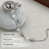 Cuiyan S925 Silver Double-Layer Star Bracelet with Imitation Pearls - Light Luxury Korean Style for Women