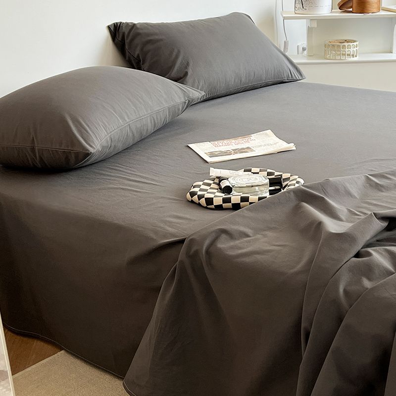 Drap et Housse de Couette Uni Doux pour Enfants, Lit Simple Double Dortoir Étudiant