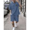 Set Estivo da Uomo a Maniche Corte con Stampa a Croce Pantaloncini Moda Casual Temperamento Set 2 Pezzi Street Shoot Vacanza T-shirt Girocollo