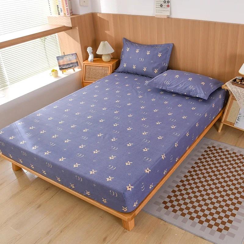 Waterproof Fitsheet Single Double King Size Mattress Cover With Elastic Band Bedsheet High Quality Printed Fitted Sheet