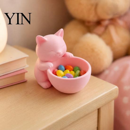 Květináč na arkýřový výklenek 3D tištěná kočičí ozdoba, Tvarovaný květináč, Malý vnitřní držák na kancelářský stůl, Nádoba s matným matným povrchem pro domácí dekoraci