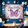 Party Backdrop Birthday Floral Butterfly Pink Photo Booth Background Front Door Decor