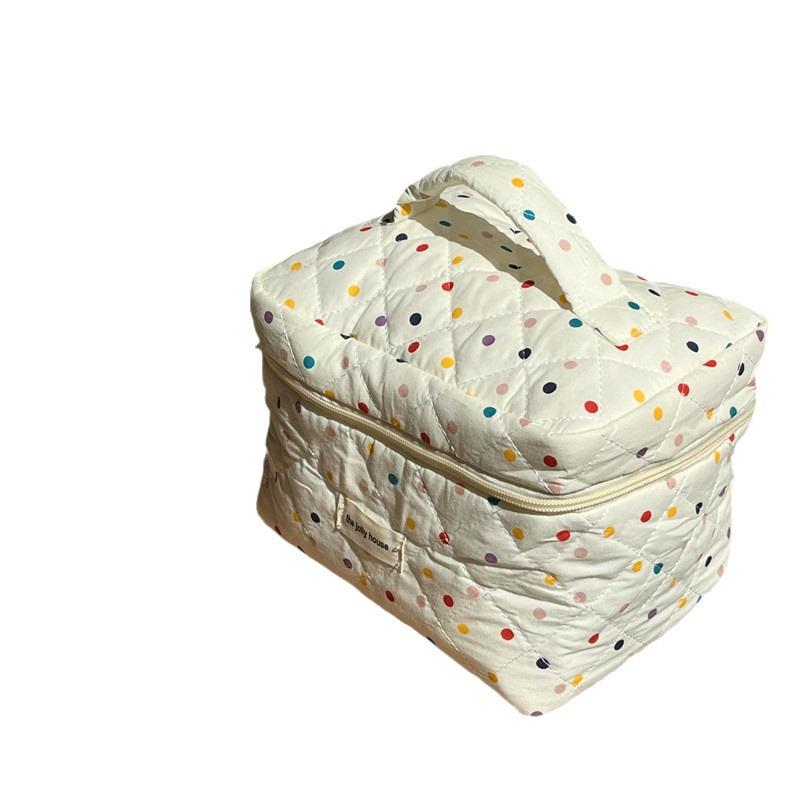 Women's Large Capacity Girlish Polka Dot Makeup & Wash Bag