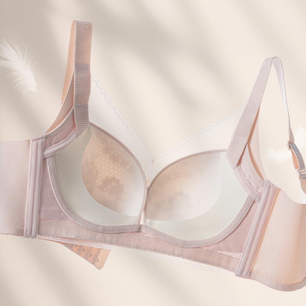 Gather Bra Women's Thin Plus Size Bra No Steel Ring Adjustable Breast Collection Bra