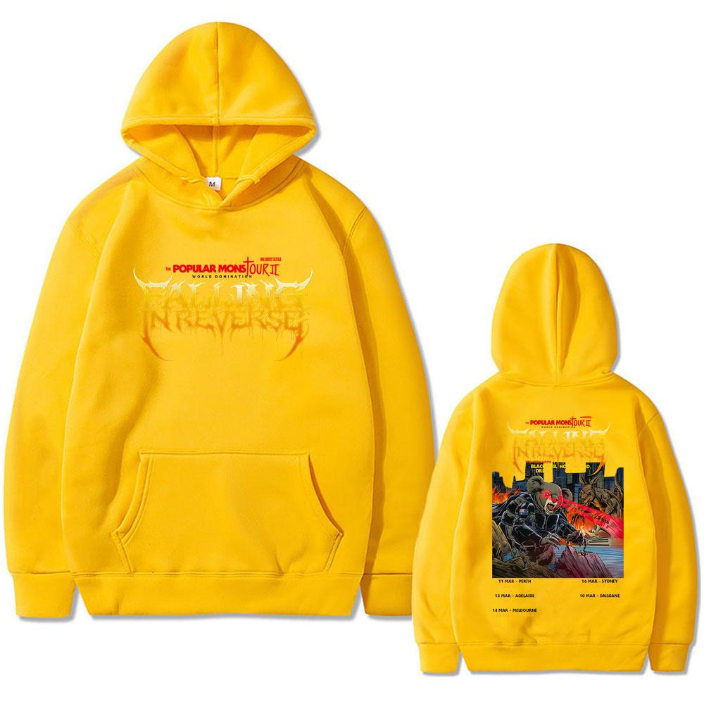 Falling in Reverse Popular Mons Tour II Hoodie Men Women Rock Metal Oversized Streetwear Male Casual Sweatshirts