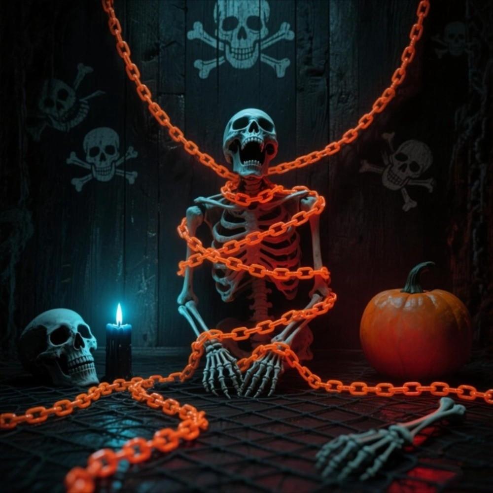 Plastic Halloween Chain Lights 2/3M String Lights Luminous Halloween Chain Props  Outdoor