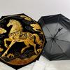 Golden Horse Clouds: Elegant Umbrella with Automatic Opening & Closing, Outdoor Travel Accessory, Perfect Gift 119