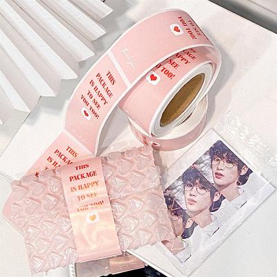100pcs/roll Kawaii Thank You Label Packing Stickers Kpop Photocards Letter Label Decorative Sticker Confetti Stationery